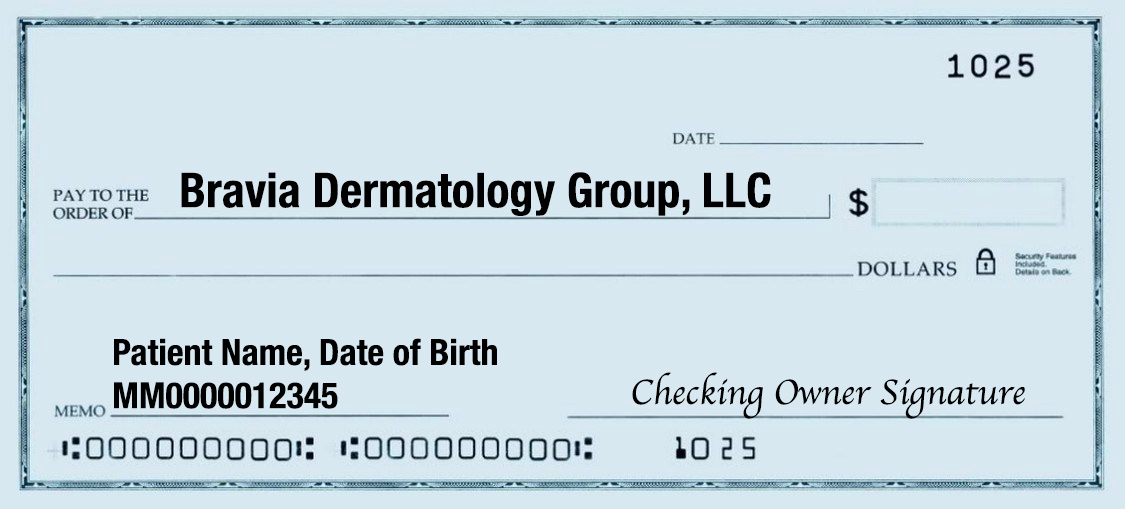 Pay Bravia Dermatology by Check