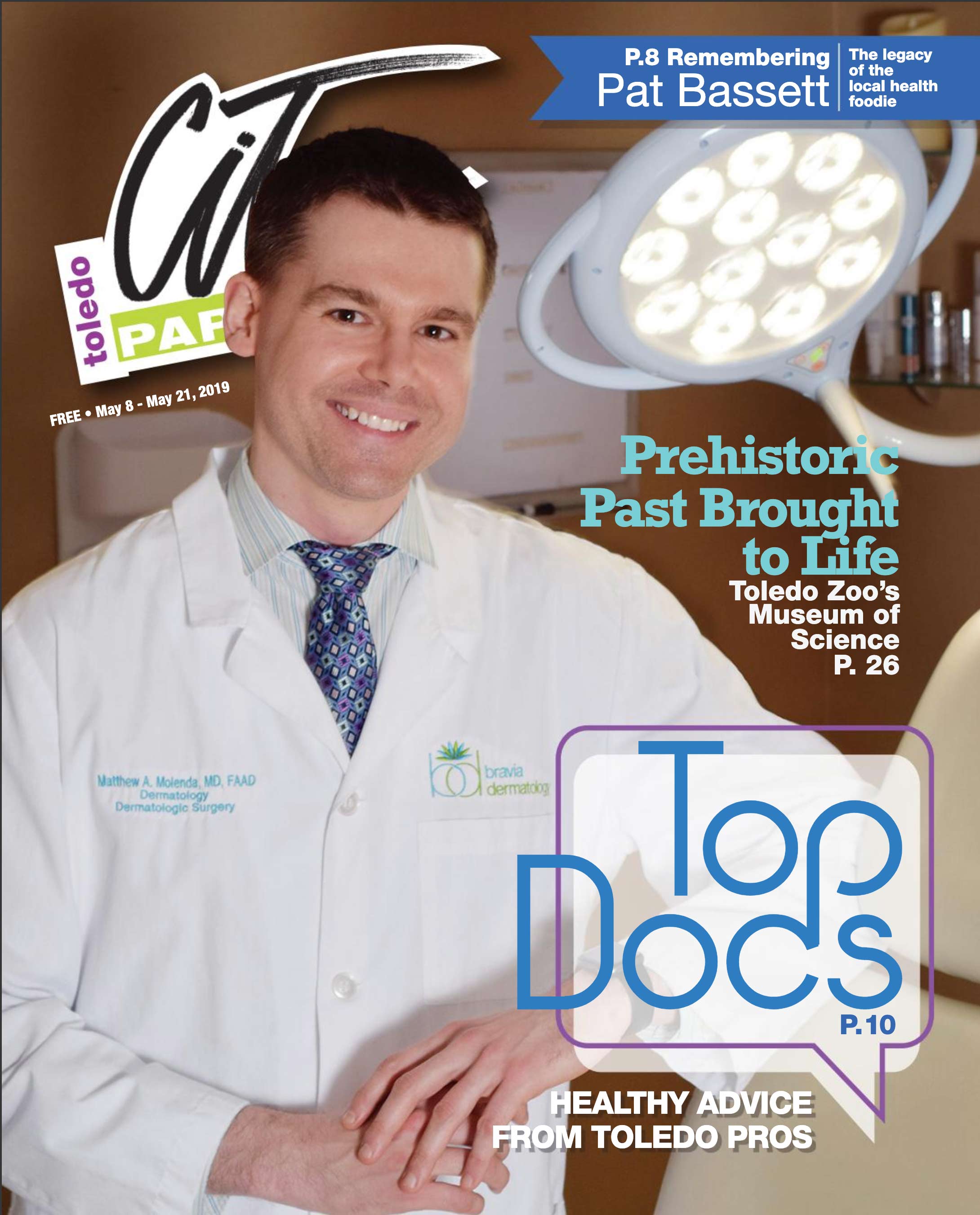 Dr. Molenda on Top Docs cover 2019 Toledo City Paper